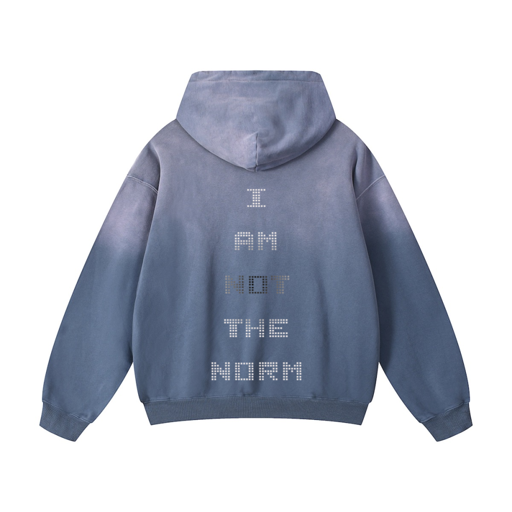 1 Peter 2:9 Barcode: "I am Not the Norm"420GSM Unisex Heavyweight Sun Faded Gradient Hoodie