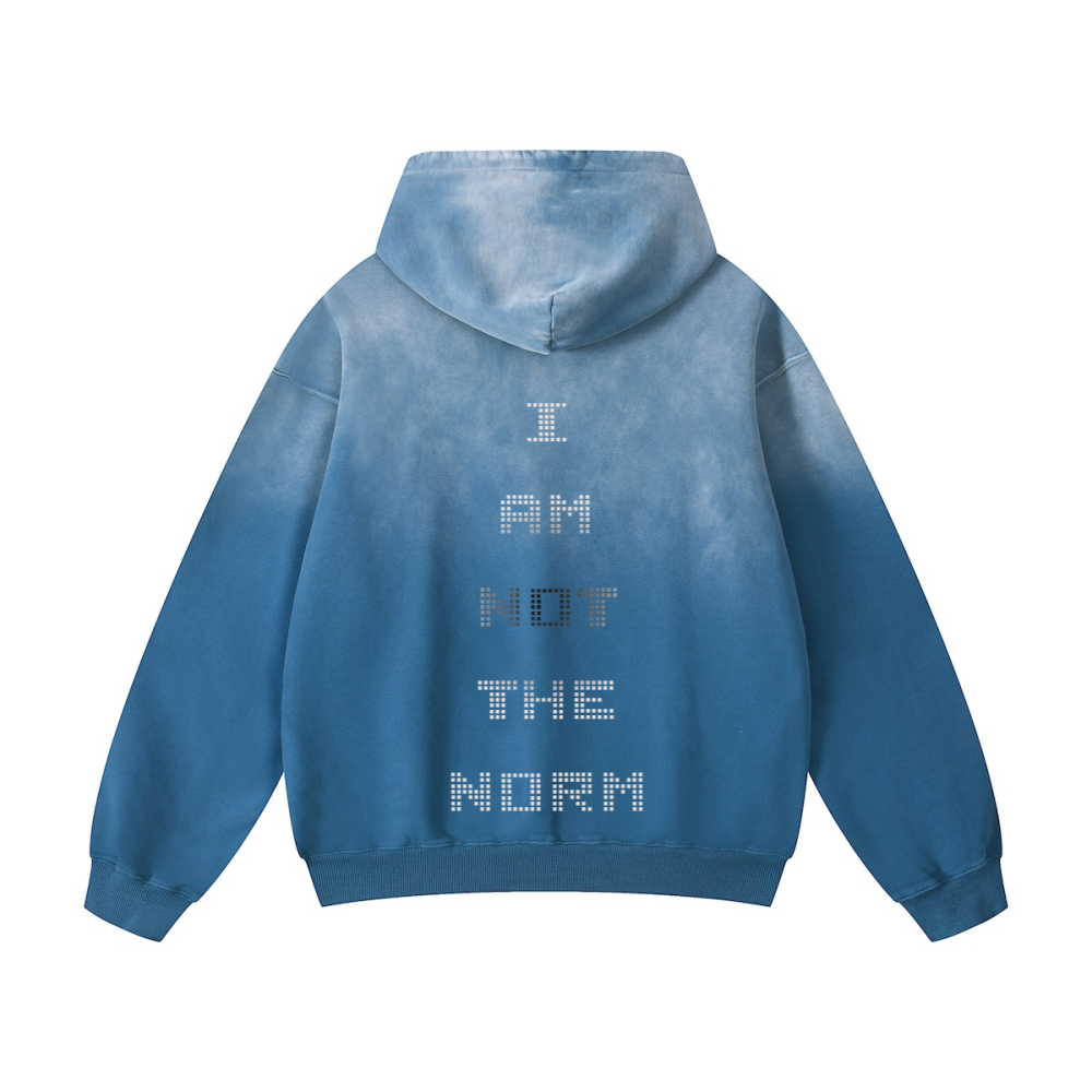 1 Peter 2:9 Barcode: "I am Not the Norm"420GSM Unisex Heavyweight Sun Faded Gradient Hoodie