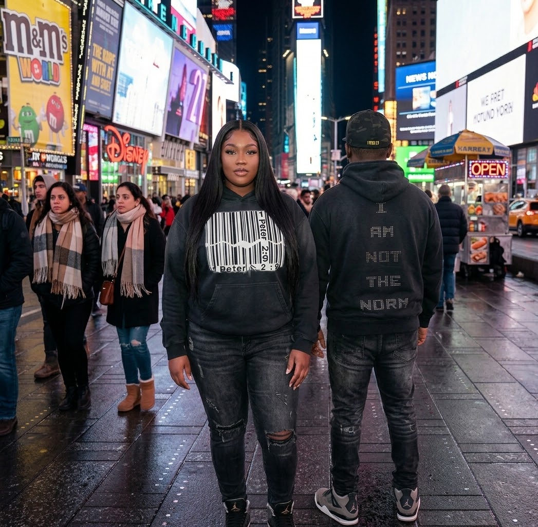1 Peter 2:9 Barcode: "I am Not the Norm"420GSM Unisex Heavyweight Sun Faded Gradient Hoodie